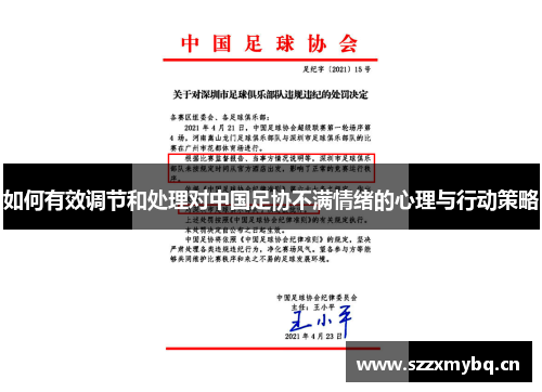 如何有效调节和处理对中国足协不满情绪的心理与行动策略